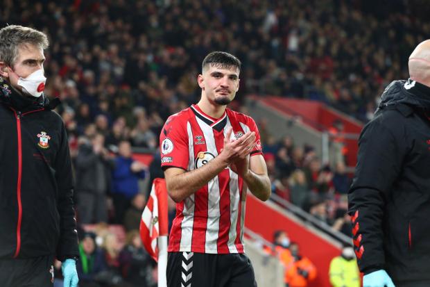 Daily Echo: Armando Broja received a standing ovation as he left the pitch during the Brentford victory (Pic: Stuart Martin)