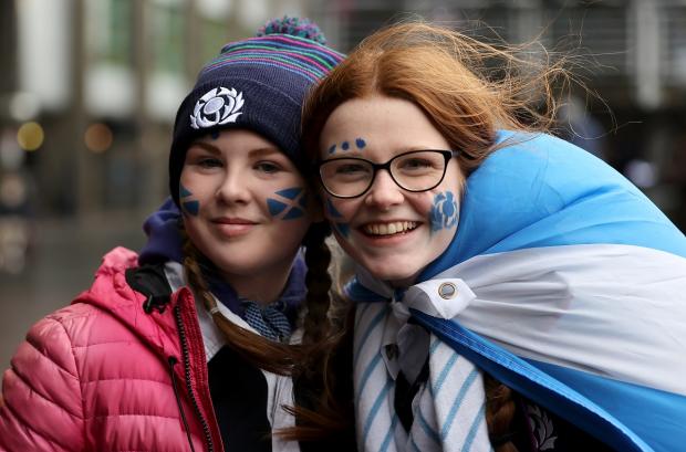 Daily Echo: Scotland fans gearing up for today's Six Nations clash against England. Picture: PA