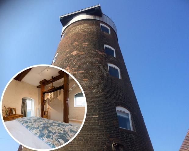 Daily Echo: Trickers Mill in Woodbridge, East Suffolk. Picture: Airbnb