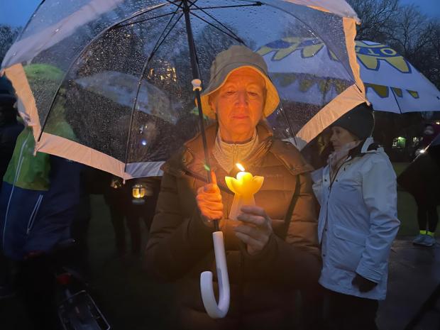 Daily Echo: Nicky Flanagan showed her support for Ukraine at Winchester vigil