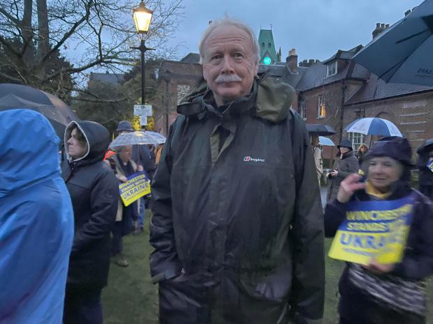 Daily Echo: Michael Bennett showed his support for Ukraine at Winchester vigil