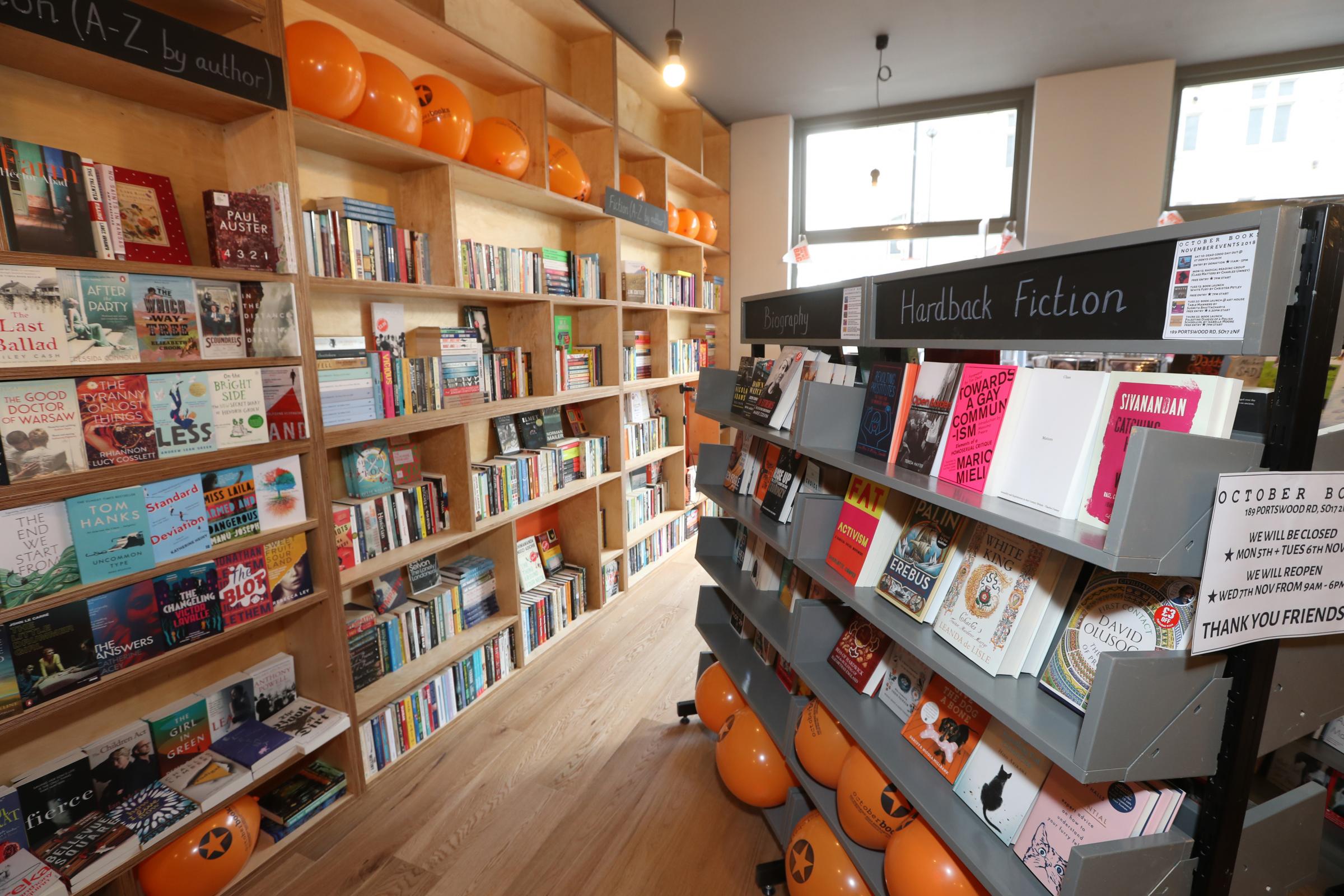 Opening of October Books follow its move to the former bank in Portswood.