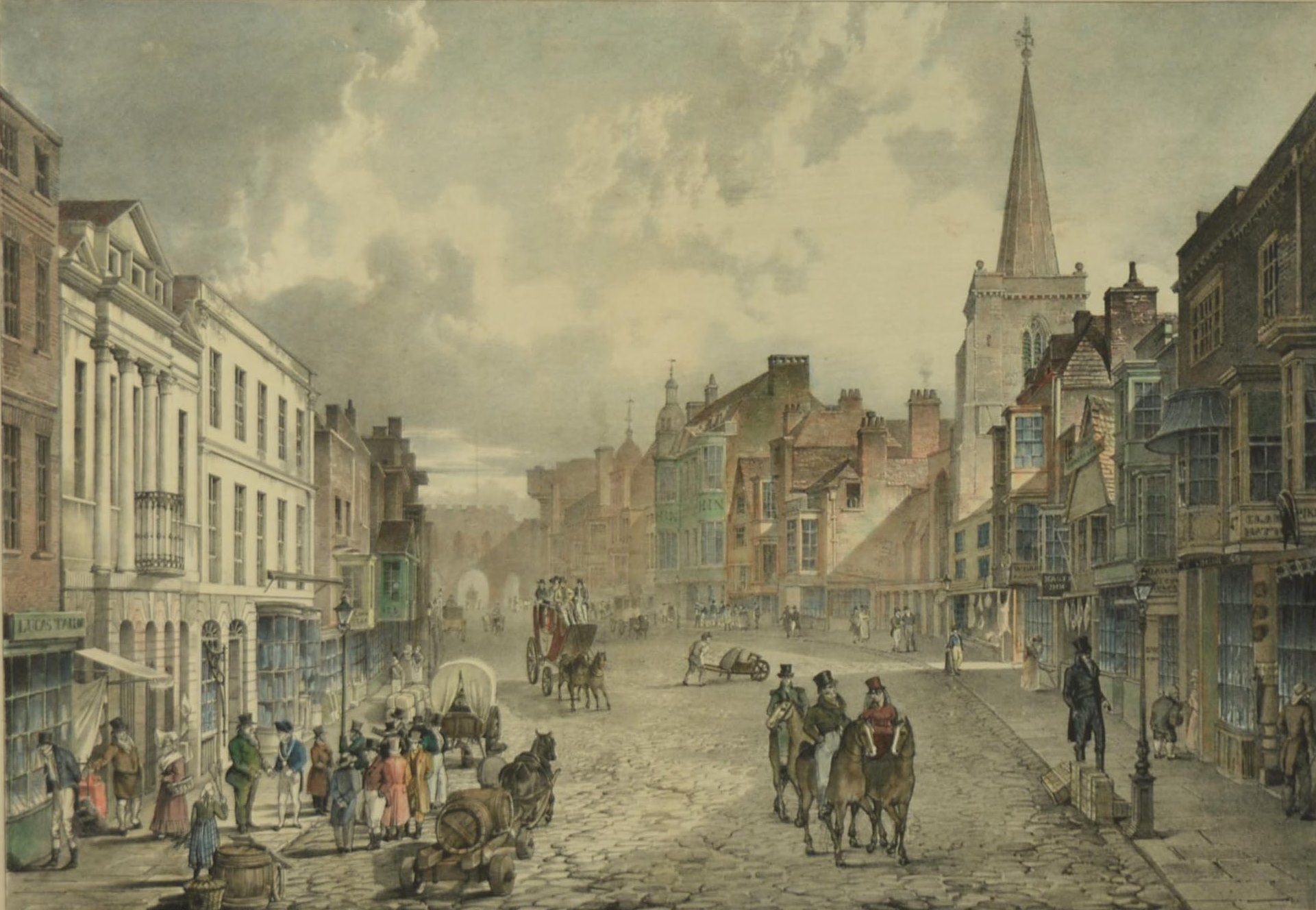 southampton in 1828 showing the gas lamps.