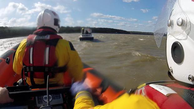 Daily Echo: Calshot RNLI takes part in another rescue.