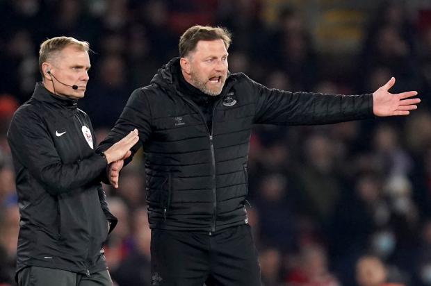 Daily Echo: Ralph Hasenhuttl remonstrates with the fourth official earlier this season. Image by: PA
