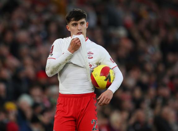 Daily Echo: Southampton's Tino Livramento during the FA Cup match between Southampton and Coventry City at St Mary's Stadium. Photo by Stuart Martin.. Daily Echo: Southampton's Tino Livramento during the FA Cup match between Southampton and Coventry City at St Mary's Stadium. Photo by Stuart Martin..