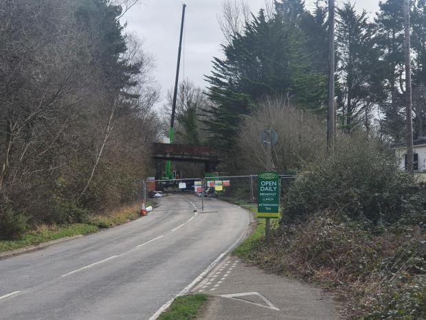 Daily Echo: Closure on the C10 Station Road under the A35 Holmsley Bridge