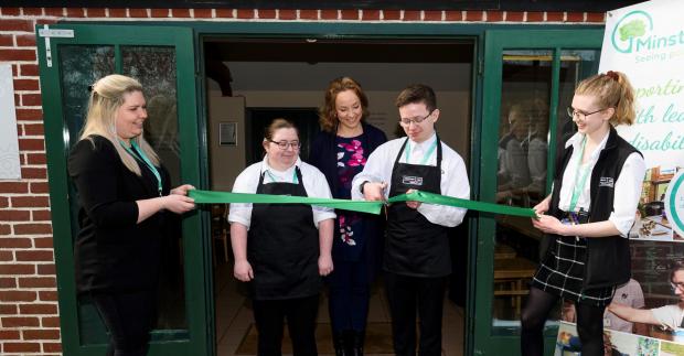 Daily Echo: The ribbon-cutting ceremony at the revitalised cafe at the Bursledon Brickworks Museum.