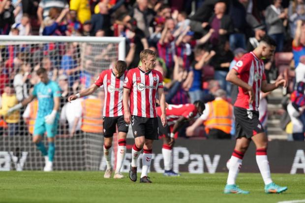 Southampton players react to defeat against Crystal Palace. Image by: Stuart Martin