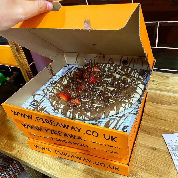 Daily Echo: Nutella pizza at Fireaway in Southampton