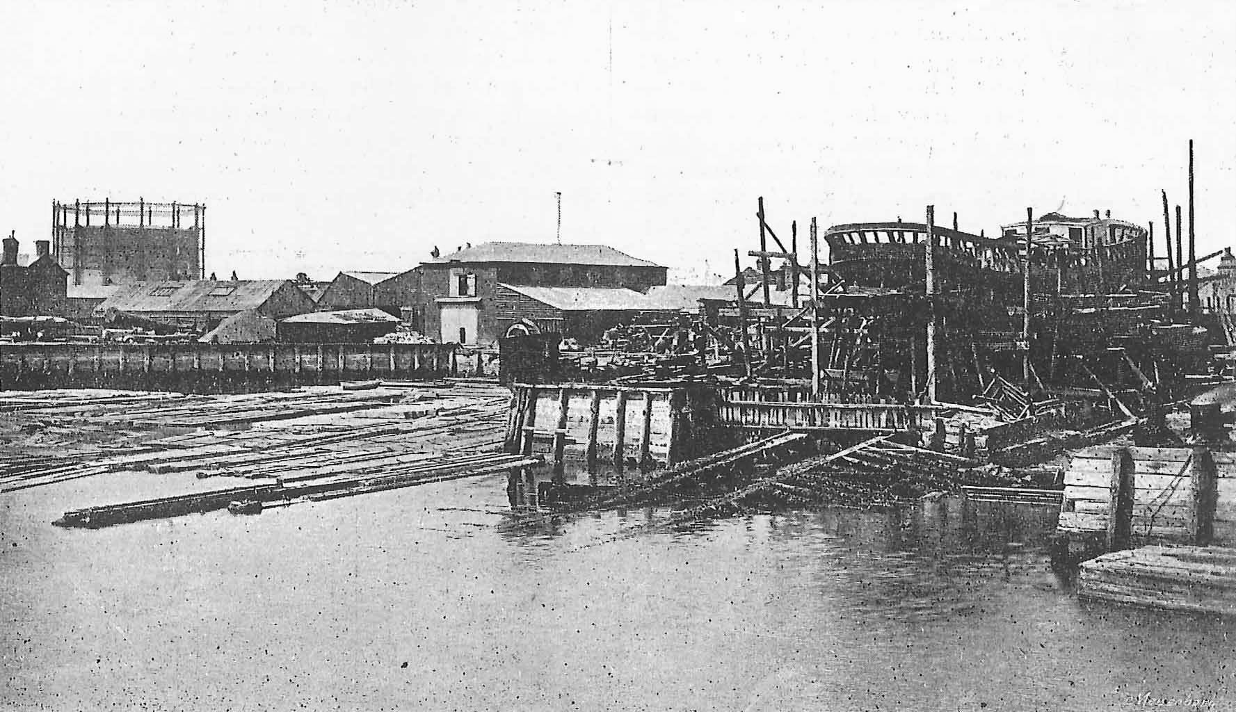 Belvidere shipyard - pictured in 1900.