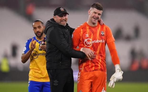 Daily Echo: Hasenhuttl and Forster following victory at West Ham. Image by: PA