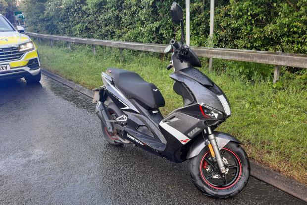 Police seized a moped that was travelling along the M3 at 20mph.