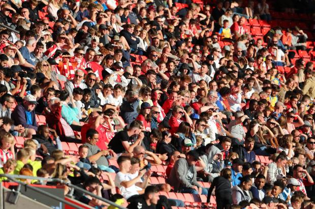 Daily Echo: Supporters packed St Mary's over a third full to cheer the young side on (Pic: Stuart Martin)