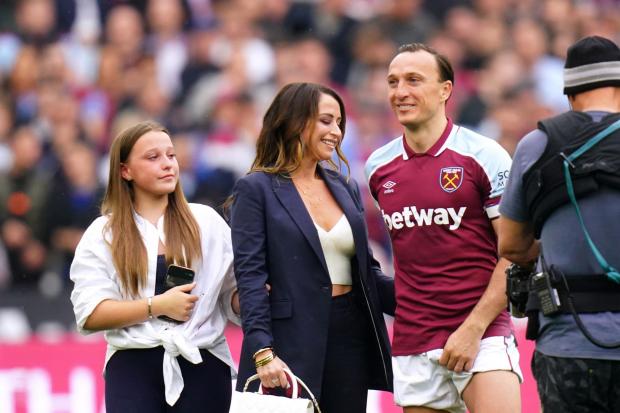 West Ham United's Mark Noble on the pitch following a presentation to mark his final home game for the club at the end of the Premier League match at London Stadium, London. Picture date: Sunday May 15, 2022. PA Photo. See PA story SOCCER West Ham.