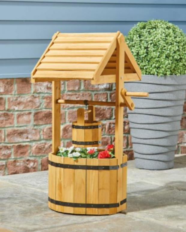 Daily Echo: Natural Wooden Wishing Well Planter (Aldi)