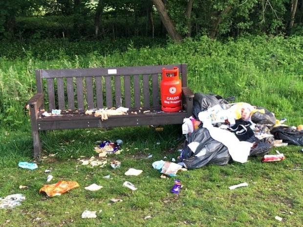 Daily Echo: Rubbish left at Shedfield Common after an unauthorised encampment.