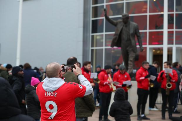 Ted Bates statue photographed before the Southampton v Manchester City game at St Mary's Stadium. Photo: Stuart Martin.