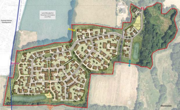 Daily Echo: Plans for more than 200 homes on land near Boorley Green. Photo from: Stratland Estates Limited/Eastleigh planning portal.