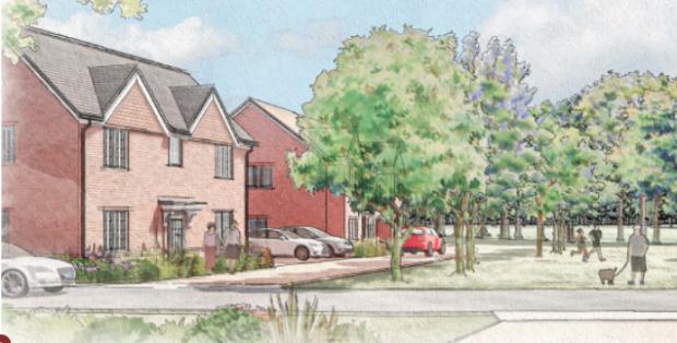 Daily Echo: Plans for more than 200 homes on land near Boorley Green. Photo from: Stratland Estates Limited/Eastleigh planning portal.