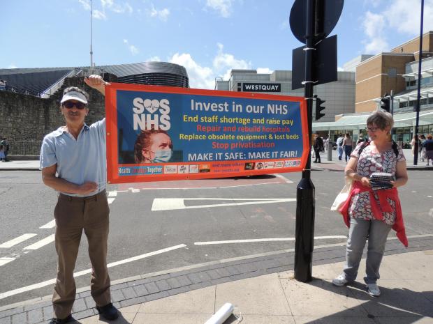 Daily Echo: Campaigners including Helen Field, right, on Bargate Street on Saturday, June 11