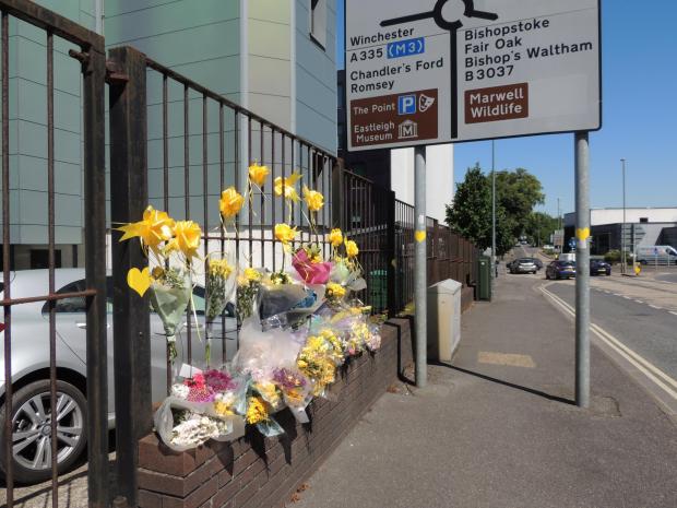 Daily Echo: Floral tributes left on Station Hill in Eastleigh after a crash killed a BMW driver