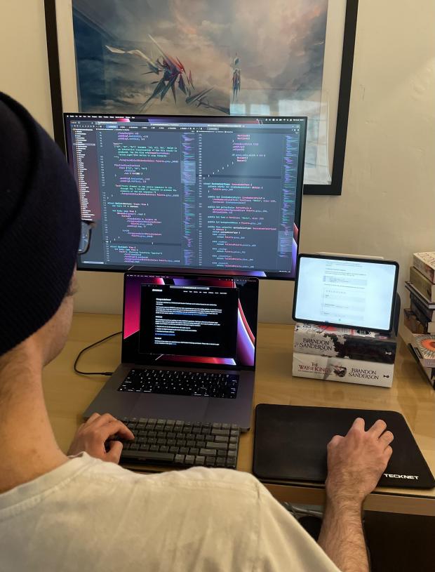 Daily Echo: Andrew's screen showing his coding