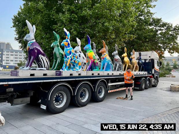 Daily Echo: Hare sculptures before being installed. Photo: Southampton City Council