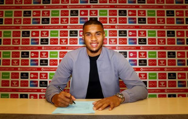Daily Echo: Bazunu pictured after signing for Saints. Image by: Southampton FC