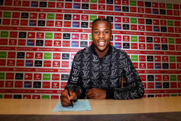 SOUTHAMPTON, ENGLAND - JUNE 21: Southampton FC complete the signing of Armel Bella-Kotchap on a permanent deal from VFL Bochum, pictured at the Staplewood Campus on June 21, 2022 in Southampton, England. (Photo by Matt Watson/Southampton FC via Getty