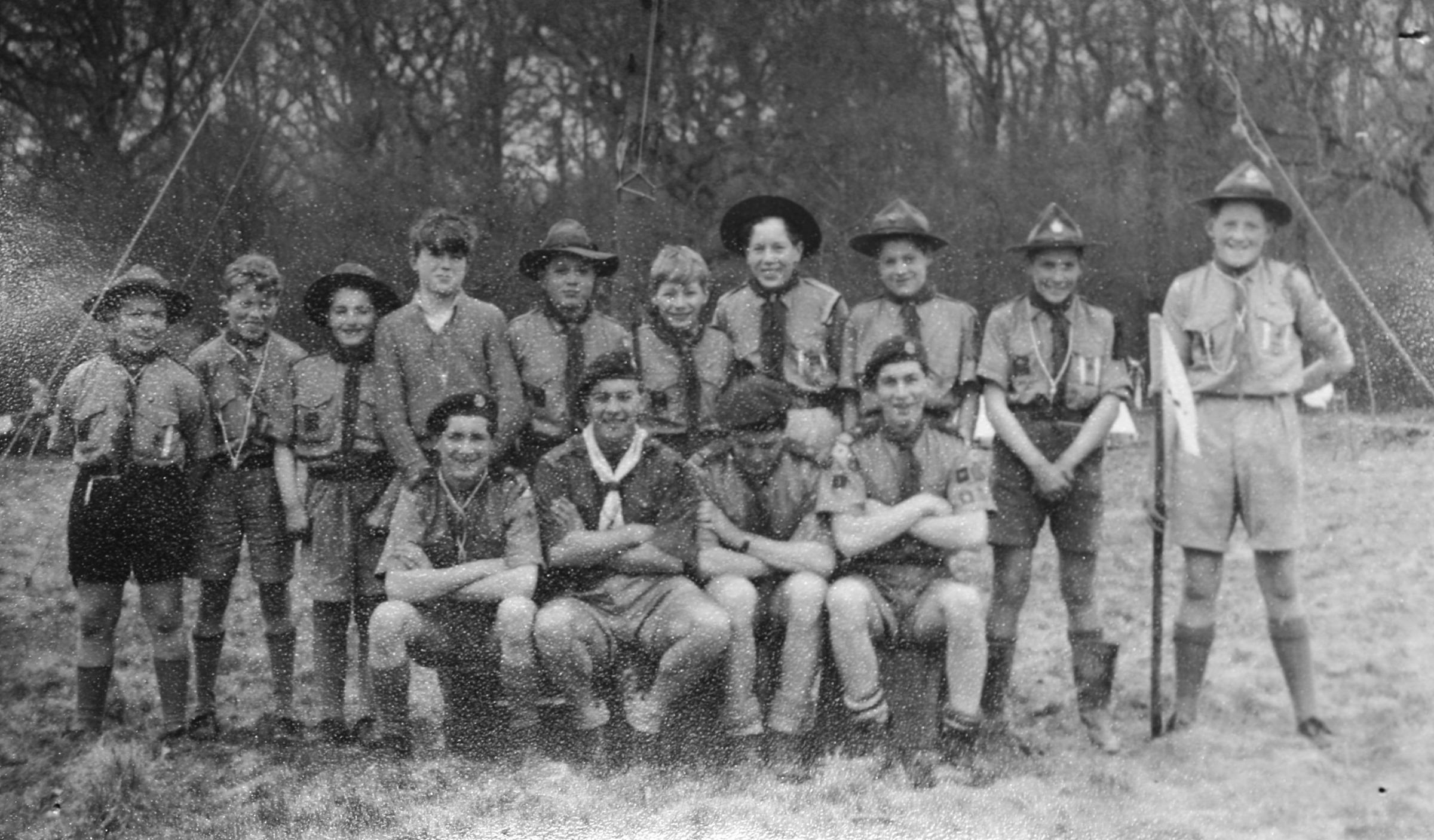 Collect of Fair Oak Scouts in summer 1958, for SCs Fair Oak scouts centenary story