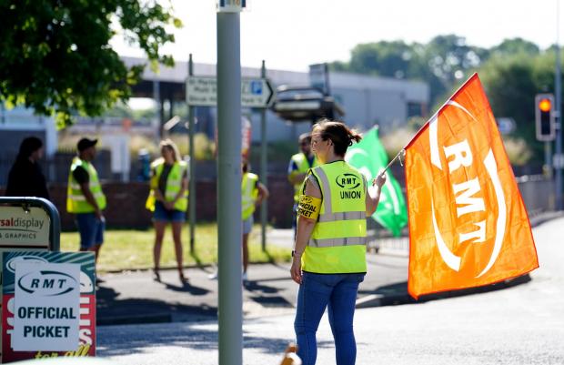 Daily Echo: RMT members on a picket line (PA)