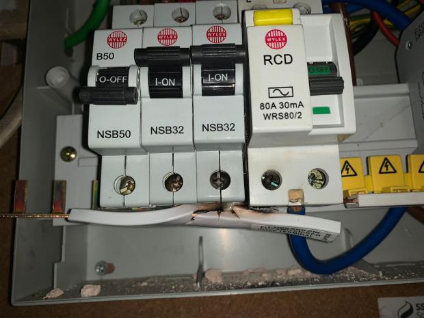 Daily Echo: Melted components caused by overloaded circuitry and loose connections.  Photo: Jenkins Electric