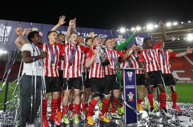 Daily Echo: Saints lift the Under-21 Premier League Cup (Pic: Daily Echo)