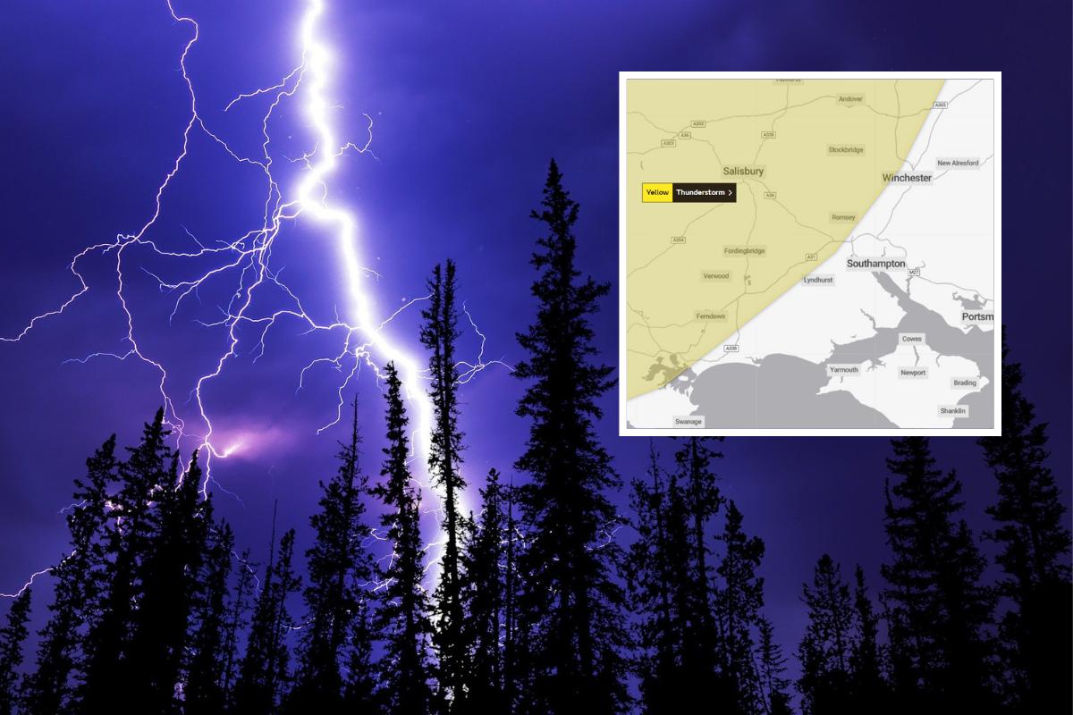 Met Office yellow warning for thunderstorms in Hampshire. Main picture from: Pixabay.