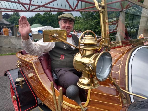 Daily Echo: Stephen Harrison drove visitors around the attraction in Chitty Chitty Bang Bang.