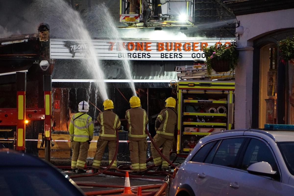 Firefighters in Portswood Road on the night of July 8, 2022.