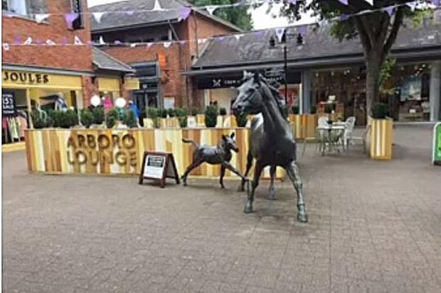 Daily Echo: The Furlong's popular mare and foal sculpture next to the Arboro Lounge seating