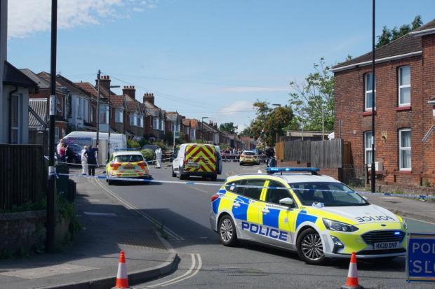 Daily Echo: Police at the scene of the incident in Langhorn Road, Southampton.