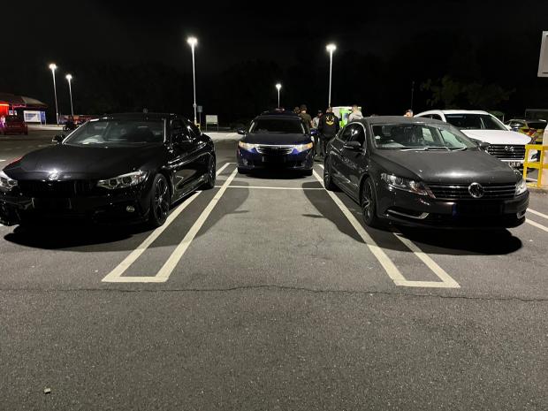 Daily Echo: Police have disrupted car meets in the Fareham area after complaints about anti-social behaviour and dangerous driving. Picture: Hampshire police.