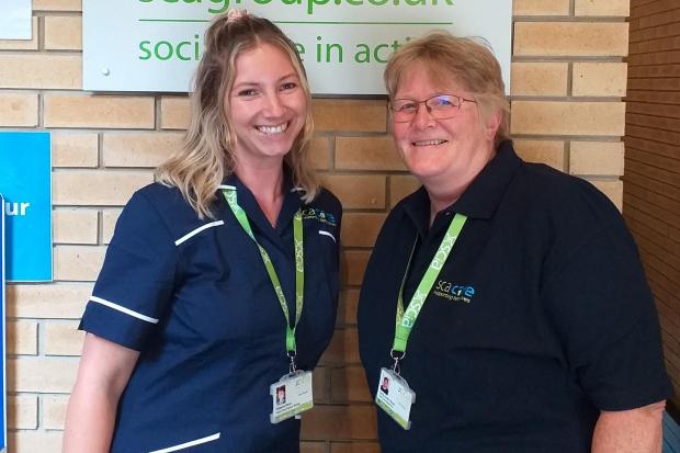 Rebecca Applegate (left) and Lesley Unwin-Rowe (right), careworkers in Southampton