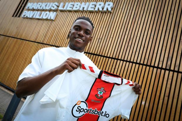Daily Echo: Lavia poses after signing for Saints. Image by: Southampton FC