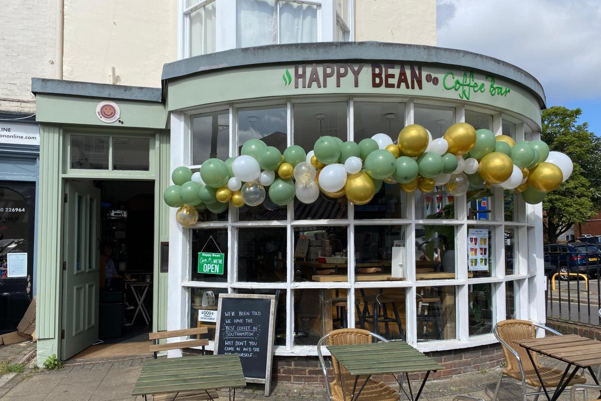 The Happy Bean shop front on their first birthday