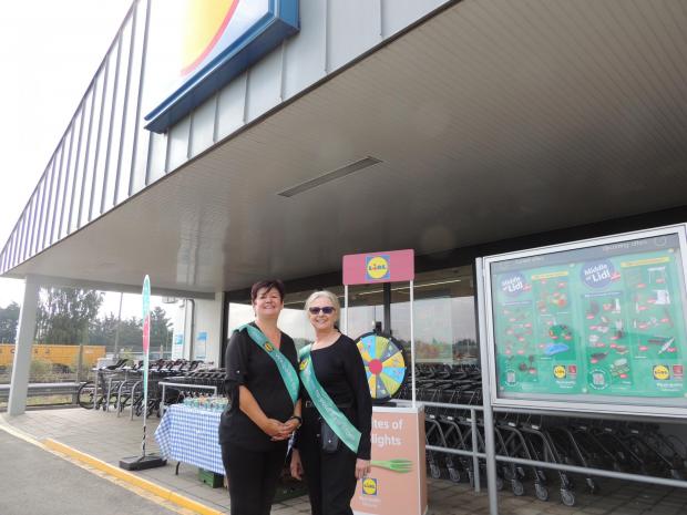 Daily Echo: Lidl staff members Helen (left) and Candy outside the new store in Eastleigh