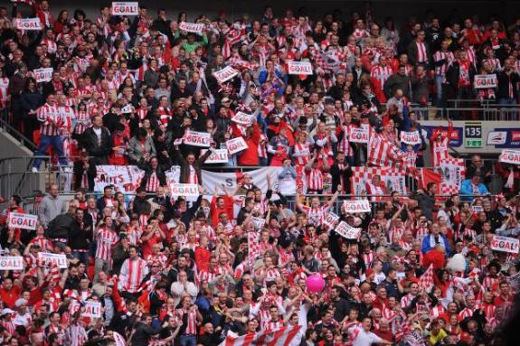 Daily Echo: Saints fans pictured at Wembley for the JPT final. Daily Echo: Saints fans pictured at Wembley for the JPT final.