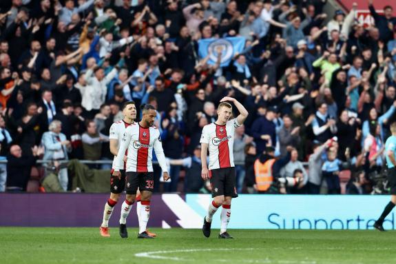Daily Echo: Saints react after conceding to Man City on Saturday. Daily Echo: Saints react after conceding to Man City on Saturday.