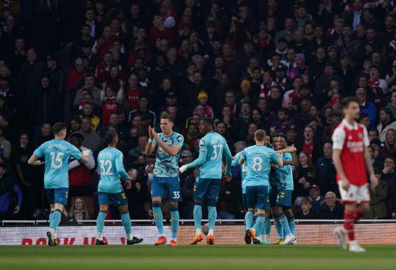 Daily Echo: Saints and Jan Bednarek during their 3-3 draw with Arsenal. Daily Echo: Saints and Jan Bednarek during their 3-3 draw with Arsenal.