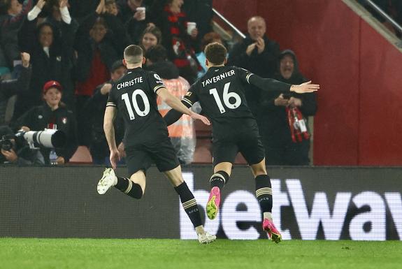 Daily Echo: Marcus Tavernier celebrates scoring Bournemouth's winner on Thursday night. Daily Echo: Marcus Tavernier celebrates scoring Bournemouth's winner on Thursday night.