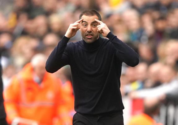 Daily Echo: Saints boss Ruben Selles on the touchline at St James' Park. Daily Echo: Saints boss Ruben Selles on the touchline at St James' Park.