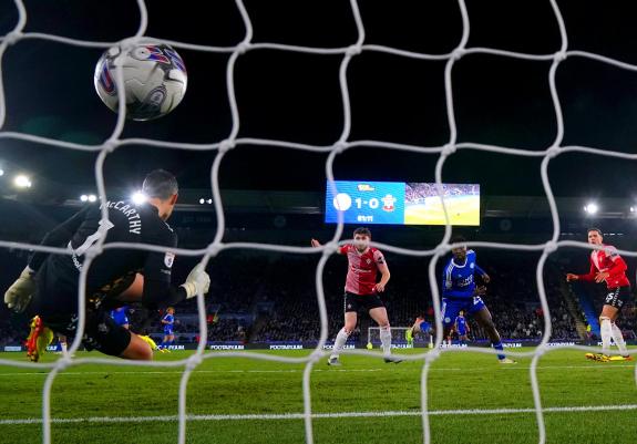 Daily Echo: Wilfred Ndidi scores the second goal at King Power Stadium Daily Echo: Wilfred Ndidi scores the second goal at King Power Stadium